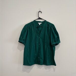 Nine West Green Puff Sleeve Blouse